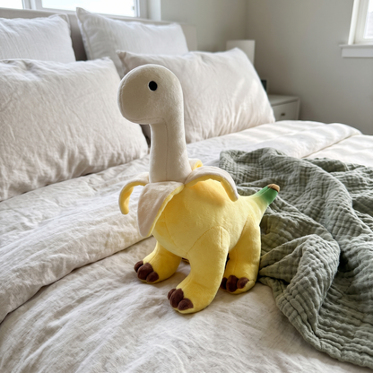Cute Banana Brontosaurus Design Plush Toy