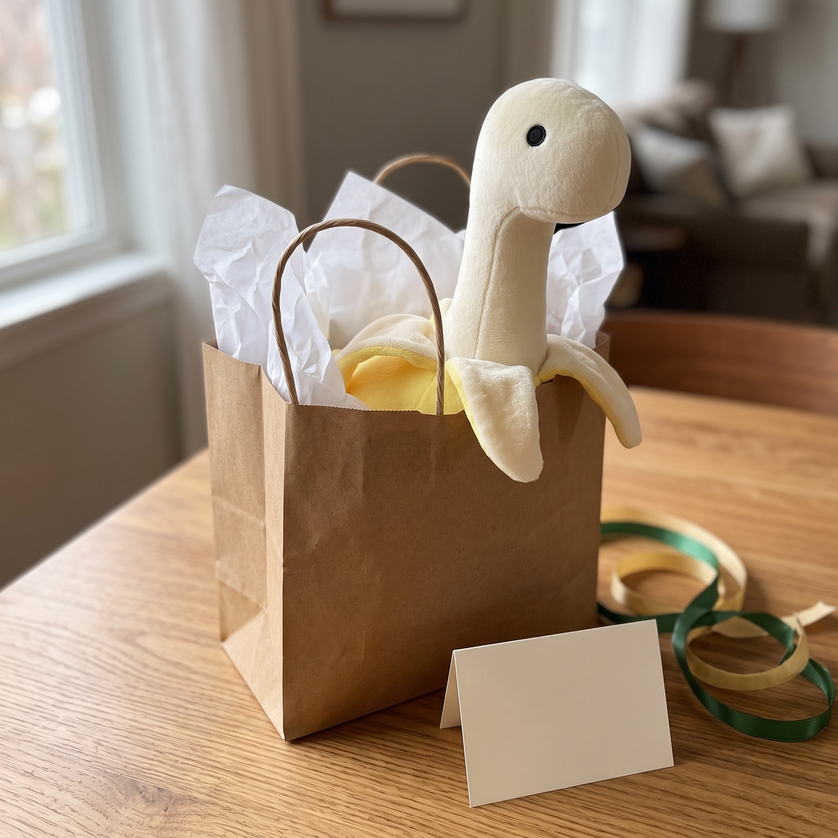 Cute Banana Brontosaurus Design Plush Toy