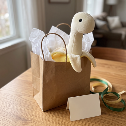 Cute Banana Brontosaurus Design Plush Toy
