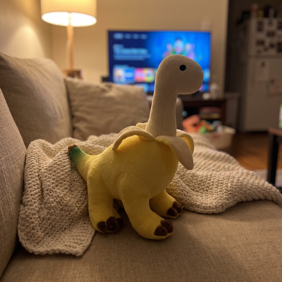Cute Banana Brontosaurus Design Plush Toy