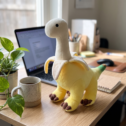 Cute Banana Brontosaurus Design Plush Toy