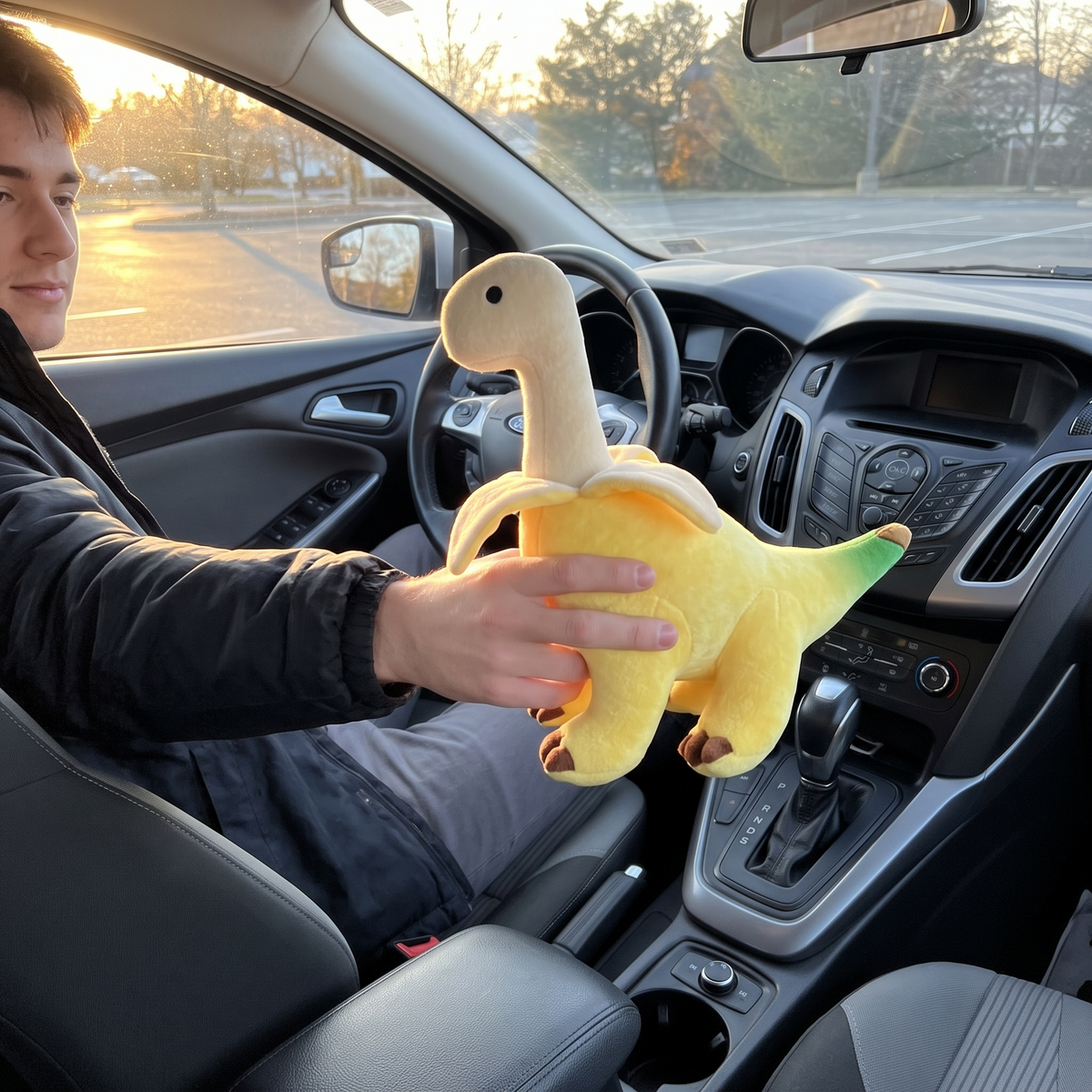 Cute Banana Brontosaurus Design Plush Toy