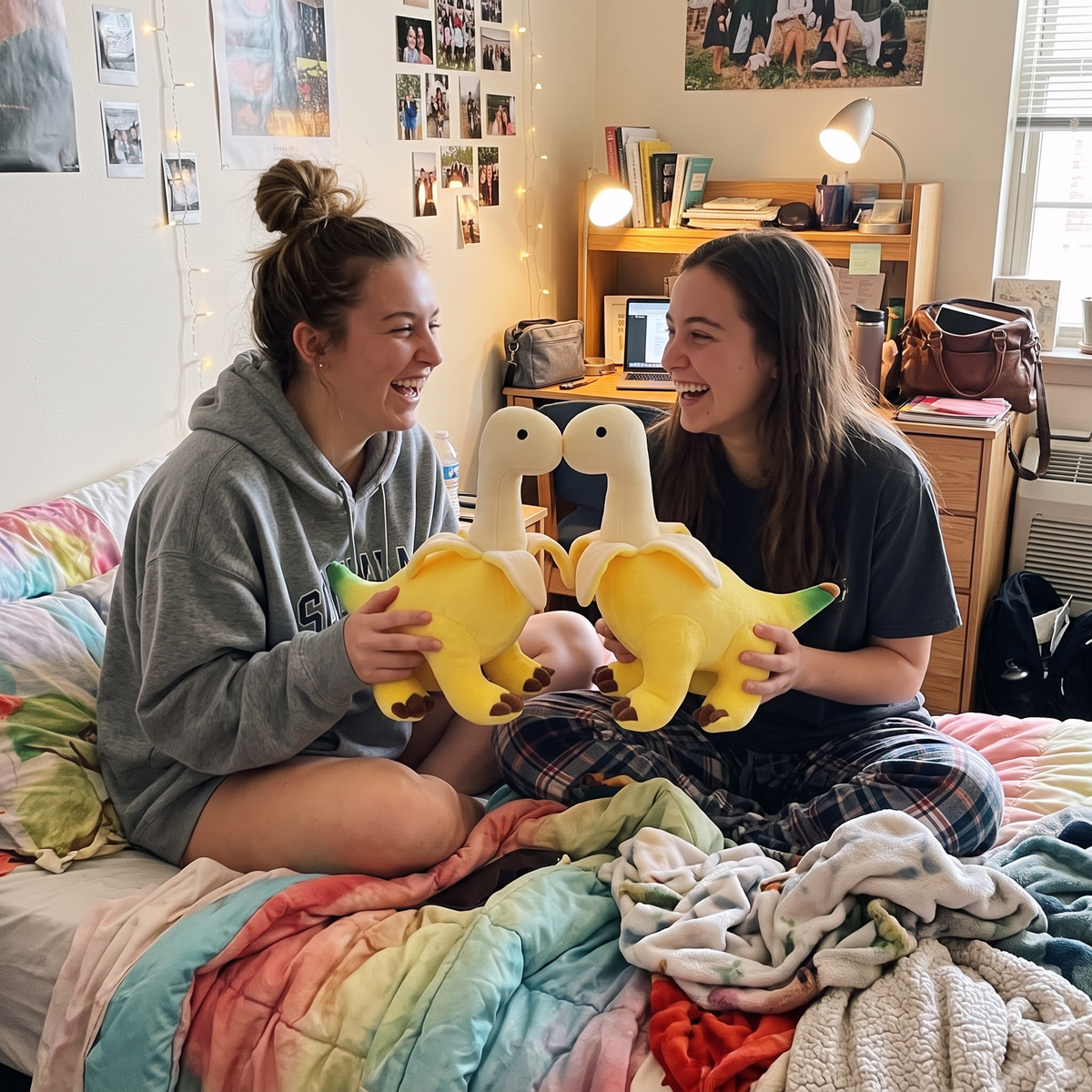 Cute Banana Brontosaurus Design Plush Toy